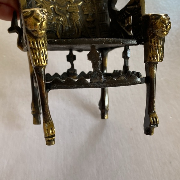 Egyptian Vintage King Tut  Metal Throne Miniature Replica - Picture 9 of 9